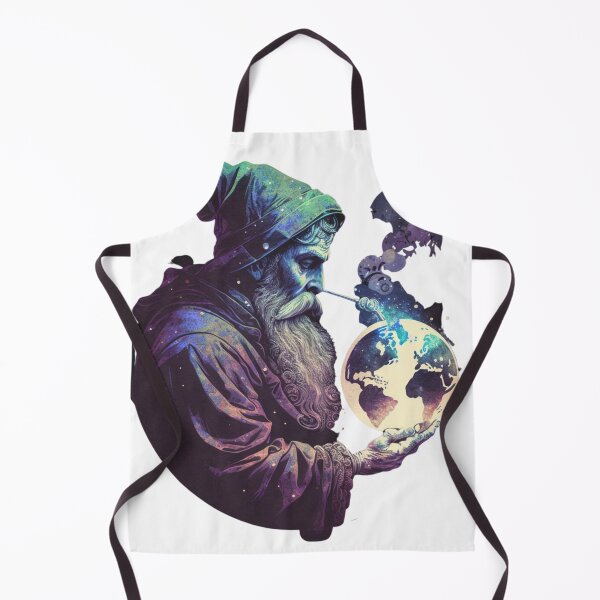 Item preview, a vintage-style wizard smoking a pipe and holding an designed and sold by Richstd.