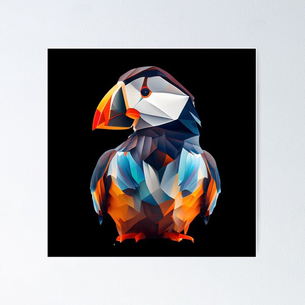 Item preview, Abstract Puffin Art: A Colorful Twist on Wildlife Imagery designed and sold by FiveIntentions.