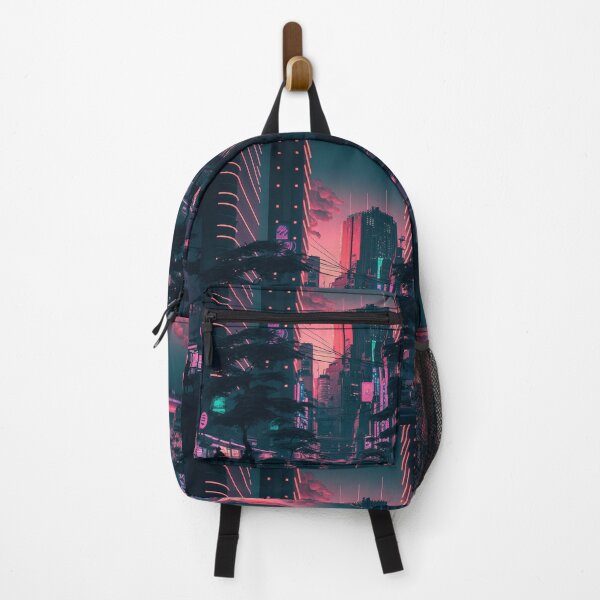Item preview, Sunset Vibe - Cyberpunk Cityscape Skyline designed and sold by ArkMinted.