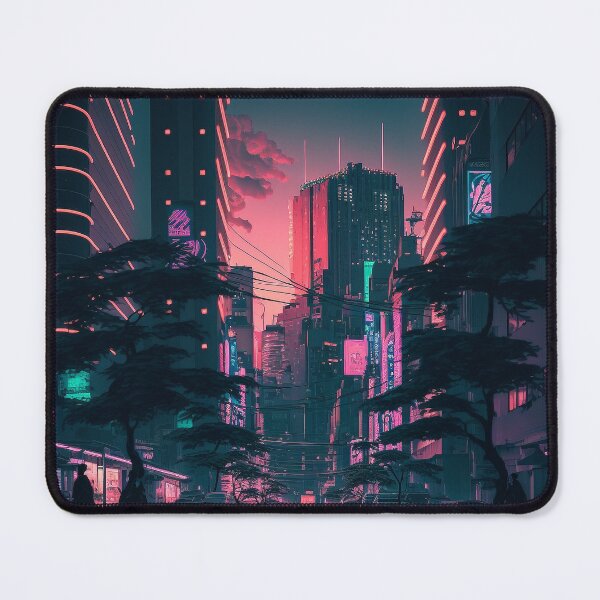 Item preview, Sunset Vibe - Cyberpunk Cityscape Skyline designed and sold by ArkMinted.