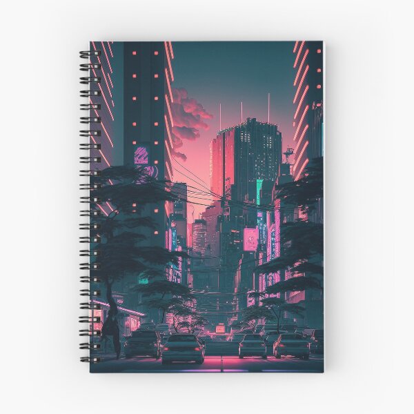Item preview, Sunset Vibe - Cyberpunk Cityscape Skyline designed and sold by ArkMinted.