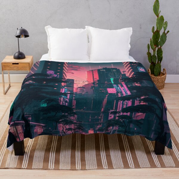 Item preview, Sunset Vibe - Cyberpunk Cityscape Skyline designed and sold by ArkMinted.
