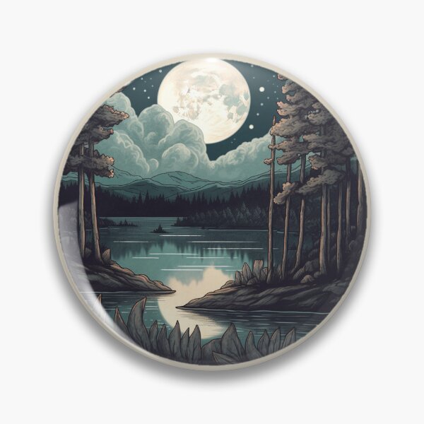 Item preview, Full moon landscape designed and sold by ArtByLuminance.