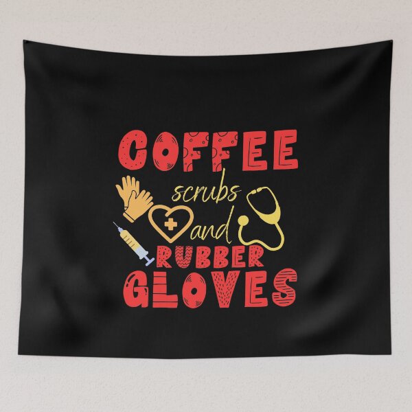 Item preview, Coffee scrubs and rubber gloves. designed and sold by PODgraphics.