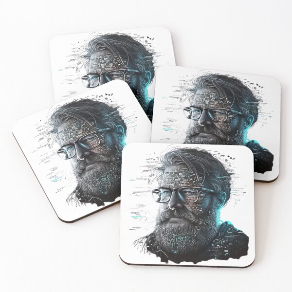 Item preview, A middle-aged programmer with a beard on his face wear designed and sold by Richstd.