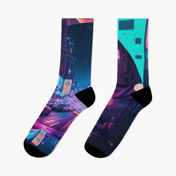 Item preview, Neon Microcosm - Cyberpunk Cityscape Skyline designed and sold by ArkMinted.