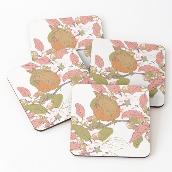 Item preview, Sparrow and Apple Blossom  - white designed and sold by Abigail Bryan.