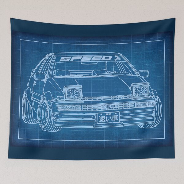 Artikelvorschau, Initial D Toyota Sprinter Trueno (AE86) Blaupause entworfen und verkauft von JDM Guyvit.