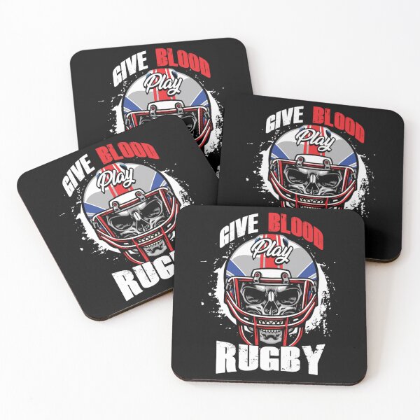 Item preview, give blood play rugby football rugby player skull designed and sold by illustrationow.
