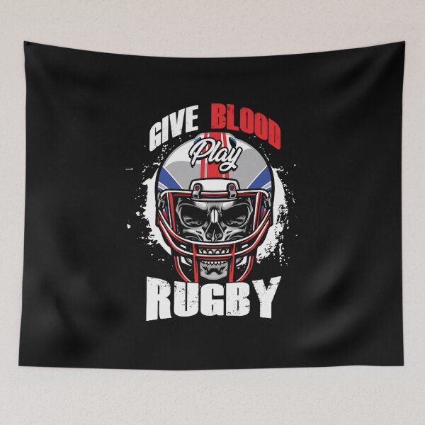 Item preview, give blood play rugby football rugby player skull designed and sold by illustrationow.