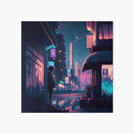 Item preview, Klar - Cyberpunk-Stadtbild-Skyline designed and sold by ArkMinted.