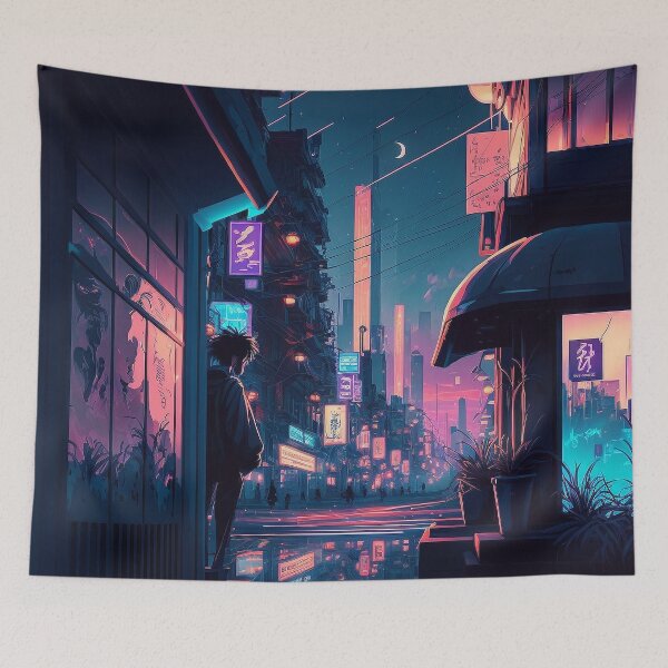 Item preview, Clear - Cyberpunk Cityscape Skyline designed and sold by ArkMinted.