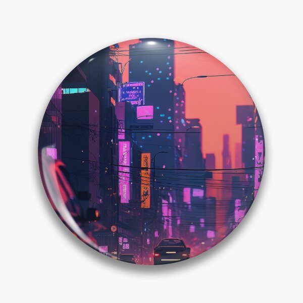 Item preview, Nightly Ride - Cyberpunk Cityscape Skyline designed and sold by ArkMinted.