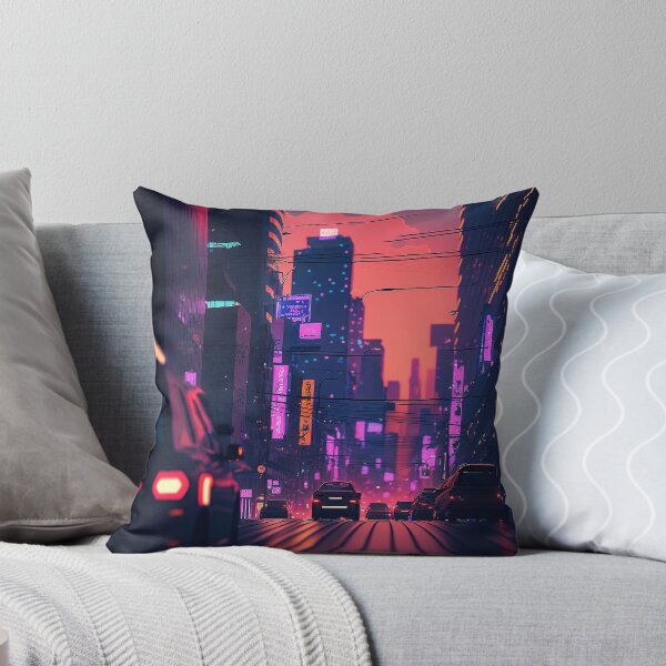 Item preview, Nightly Ride - Cyberpunk Cityscape Skyline designed and sold by ArkMinted.