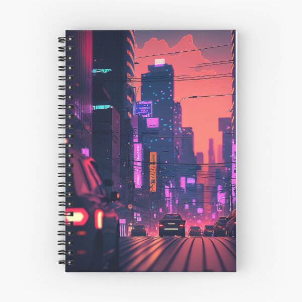 Item preview, Nightly Ride - Cyberpunk Cityscape Skyline designed and sold by ArkMinted.