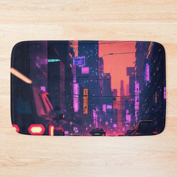 Item preview, Nightly Ride - Cyberpunk Cityscape Skyline designed and sold by ArkMinted.