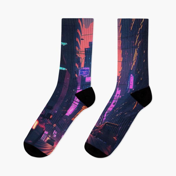Item preview, Nightly Ride - Cyberpunk Cityscape Skyline designed and sold by ArkMinted.