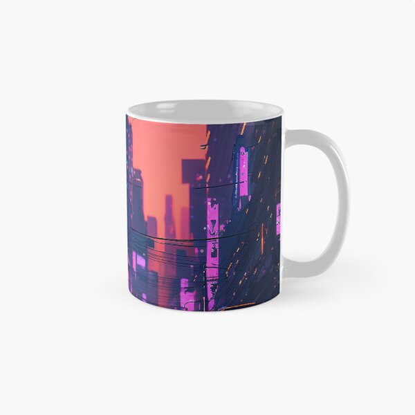 Item preview, Nightly Ride - Cyberpunk Cityscape Skyline designed and sold by ArkMinted.