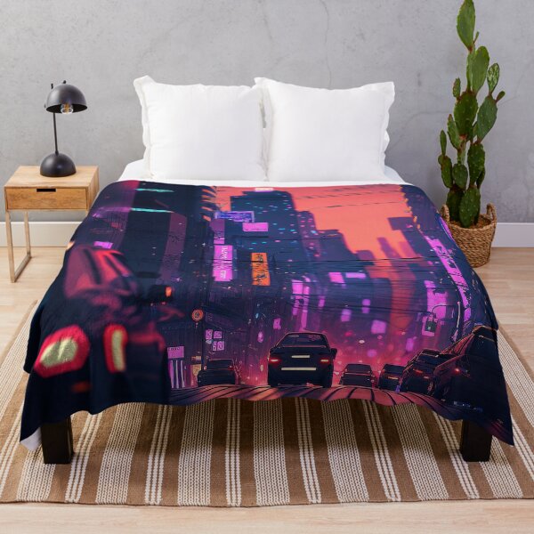 Item preview, Nightly Ride - Cyberpunk Cityscape Skyline designed and sold by ArkMinted.