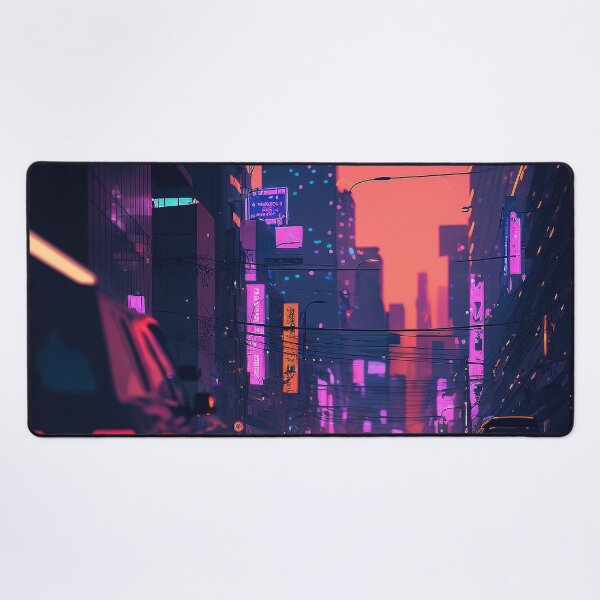 Item preview, Nightly Ride - Cyberpunk Cityscape Skyline designed and sold by ArkMinted.