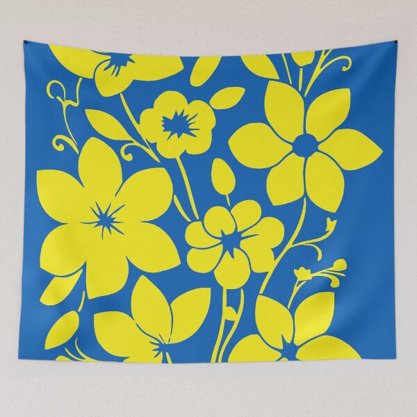 Item preview, Floral beauty in azure and yellow designed and sold by aapshop.