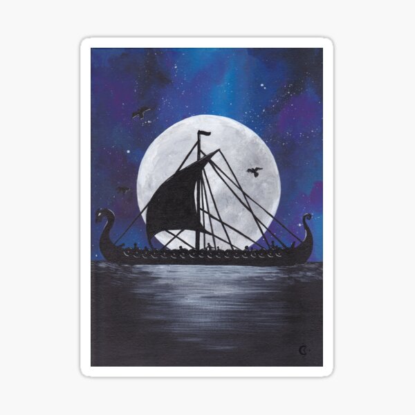 Viking Galaxy Ship Sticker