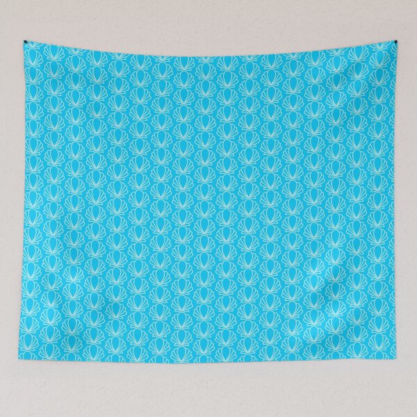 Item preview, Scallop Shell Stylised blue designed and sold by TheScraggyBeard.
