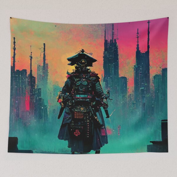 Aperçu de l'œuvre Augmenté - Cyberpunk Samouraï créée et vendue par ArkMinted.