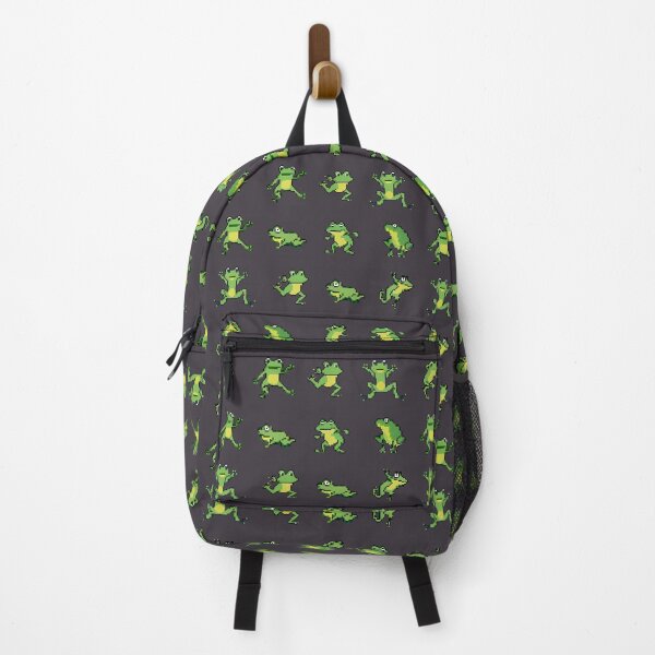 Item preview, Jumping frogs pattern - pixel art - on brown designed and sold by JaReVa.