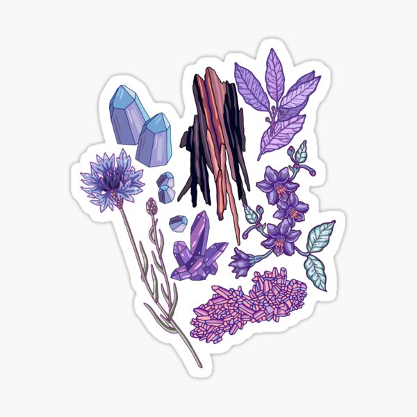 Item preview, Purple flowers and jewels. designed and sold by smalldrawing.