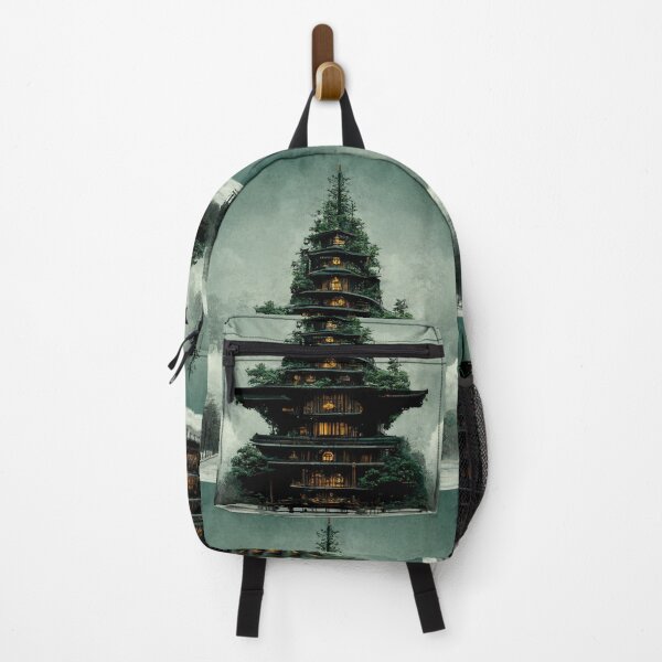 Item preview, Mountain Pagoda Sharp - Fantasy Scapes designed and sold by ArkMinted.