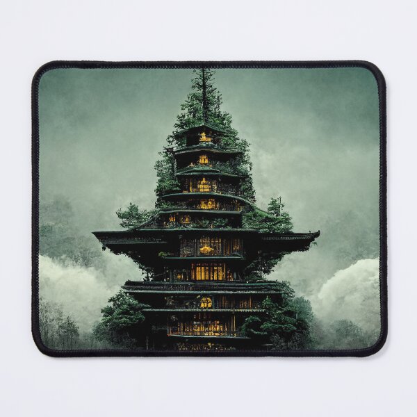 Item preview, Mountain Pagoda - Fantasy Scapes designed and sold by ArkMinted.