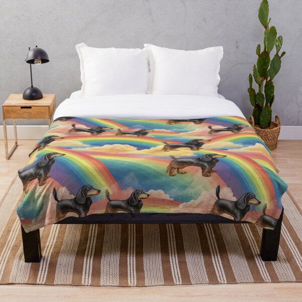 Artikelvorschau, Dachshund Heaven - Rainbow Wienerdog Muster entworfen und verkauft von FuschDesigns.