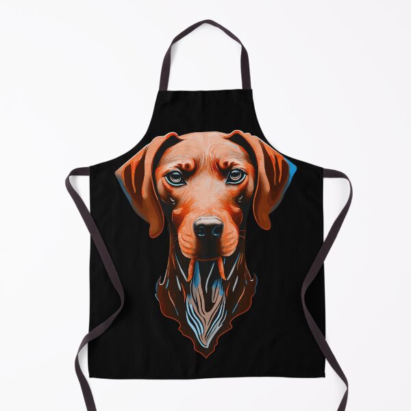 Item preview, Hungarian Vizsla head orange / blue art Intense Visla gaze designed and sold by Rachel Pile.