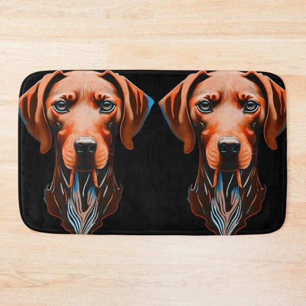 Item preview, Hungarian Vizsla head orange / blue art Intense Visla gaze designed and sold by Rachel Pile.