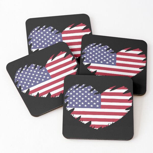 Item preview, American flag heart shaped torn designed and sold by Hypnotees.