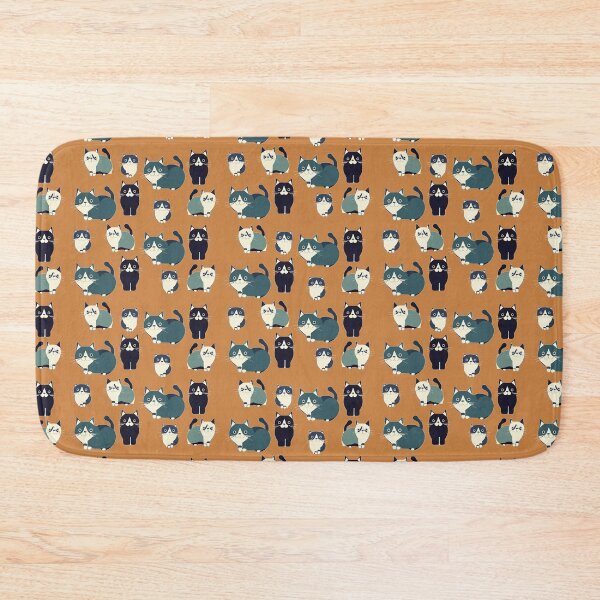 Item preview, Blue cats in terracota backgound pattern designed and sold by Arktos-Design.