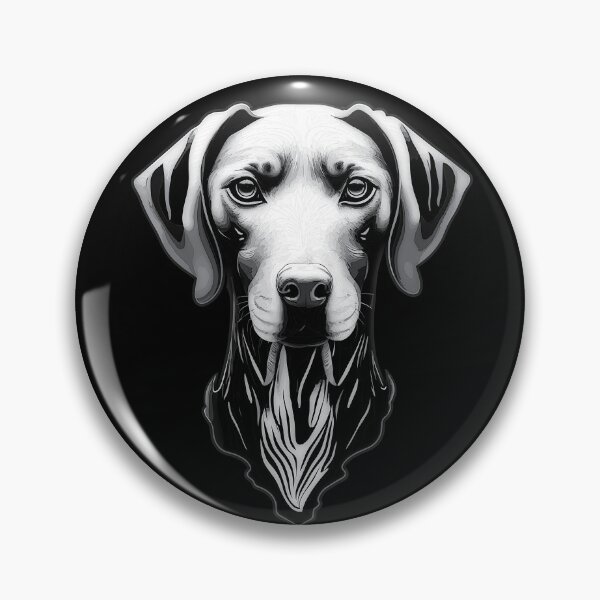 Item preview, Black & White Hungarian Vizsla head art Intense Visla gaze designed and sold by Rachel Pile.