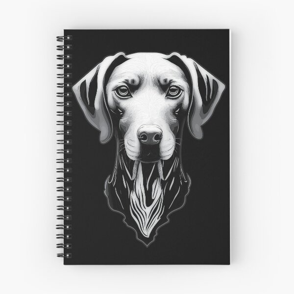 Item preview, Black & White Hungarian Vizsla head art Intense Visla gaze designed and sold by Rachel Pile.