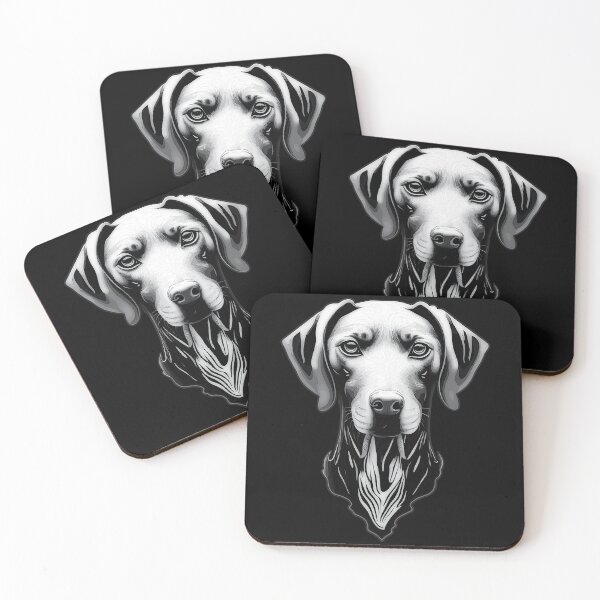 Item preview, Black & White Hungarian Vizsla head art Intense Visla gaze designed and sold by Rachel Pile.