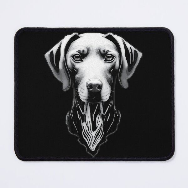 Item preview, Black & White Hungarian Vizsla head art Intense Visla gaze designed and sold by Rachel Pile.