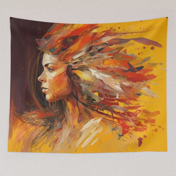Item preview, Abstract Woman Feathers Hinge designed and sold by madeinfrance1.