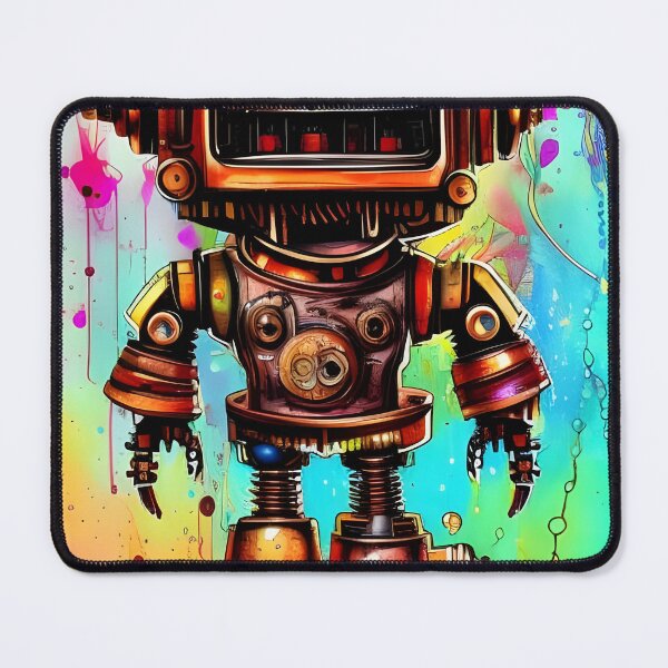 Item preview, Steampunk colorful adorable cute robot designed and sold by REALDesign-Shop.