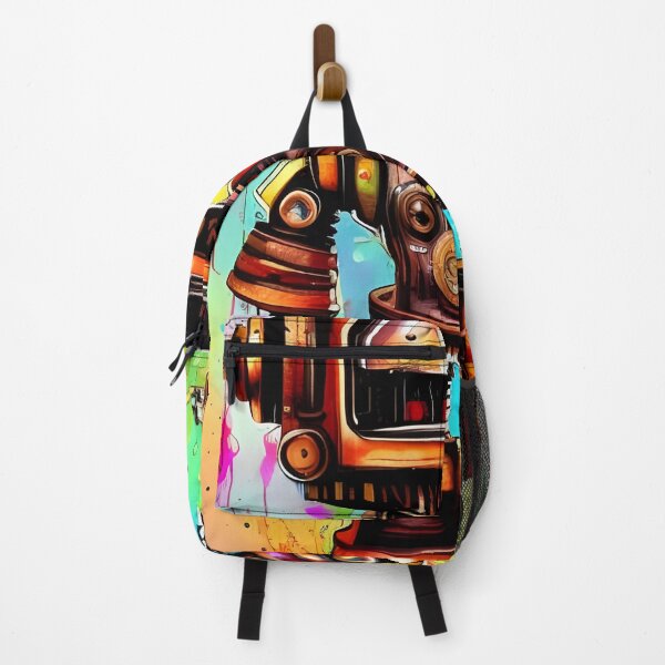Item preview, Steampunk colorful adorable cute robot designed and sold by REALDesign-Shop.