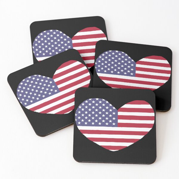 Item preview, American flag heart shaped designed and sold by Hypnotees.
