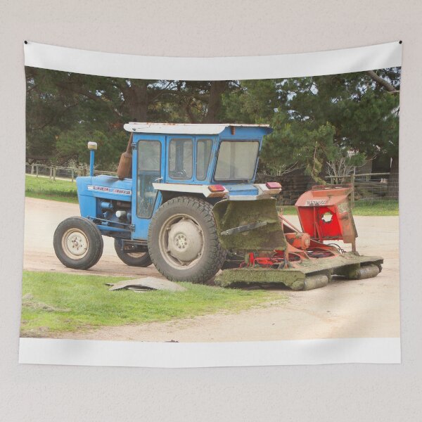 Item preview, Old blue tractor with lawn mower, Australia designed and sold by FranWest.