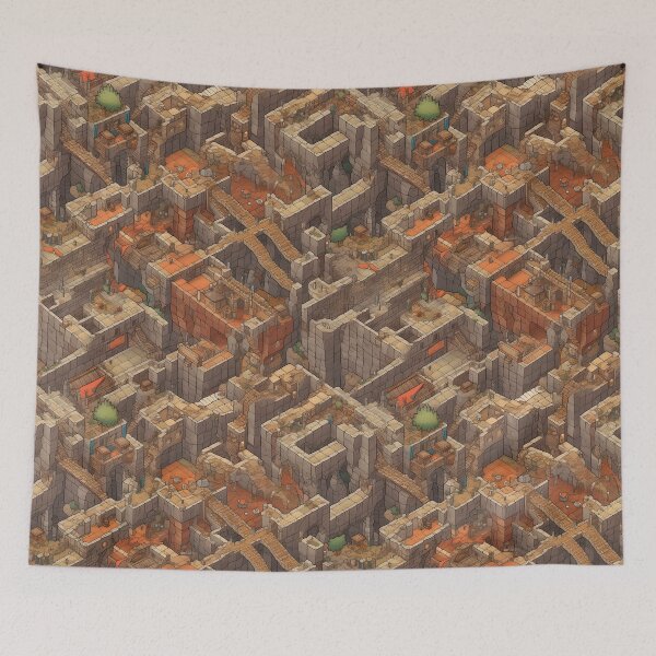 Aperçu de l'œuvre Tile seamless digital art, Repetitive birdeye architectural bricks building créée et vendue par LeCoinDeFredPro.