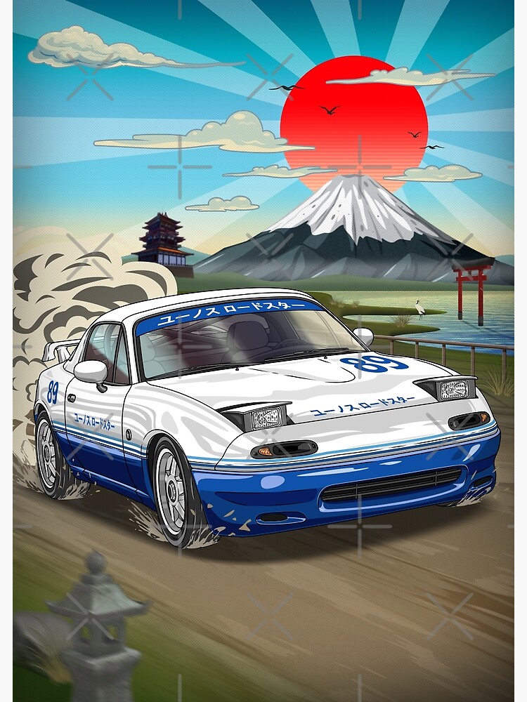 EUNOS ROADSTER M2 1001 イラストアート フレーム JDM Mazda Miata Eunos Roadster