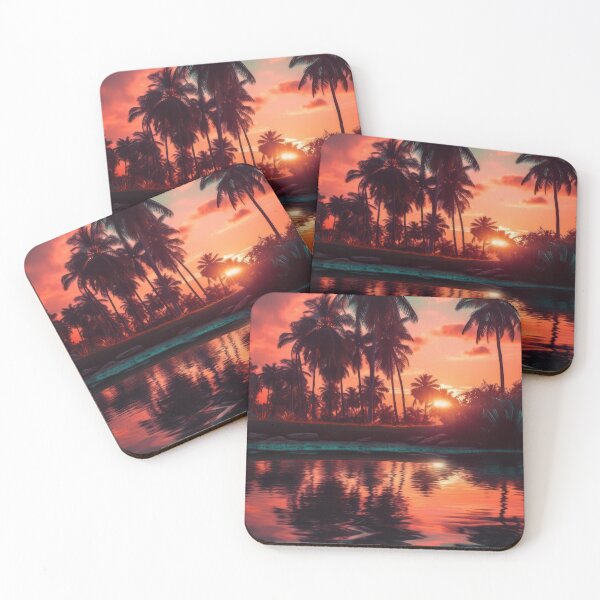 Item preview, Colorful sunset with palm trees 2 designed and sold by obstinator.