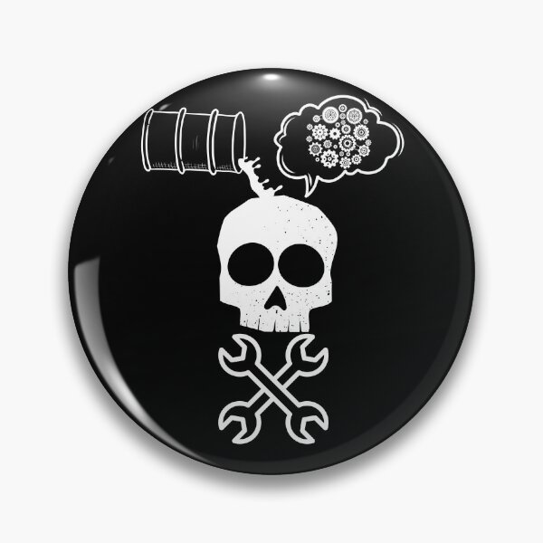 Item preview,  Thinking mechanical white skull artwork designed and sold by Szafone.